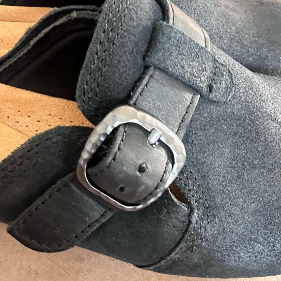 Clarks Collection Leather Heeled Clog Paizlee Nora Black Suede Women’s US 7 - Picture 5 of 8